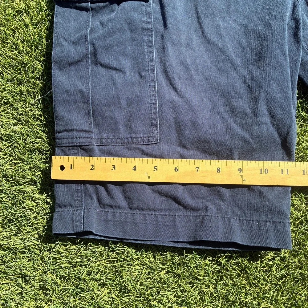 True Religion Mens 40x12 Navy Blue Cargo Shorts Relaxed Fit Utility Y2K Skater